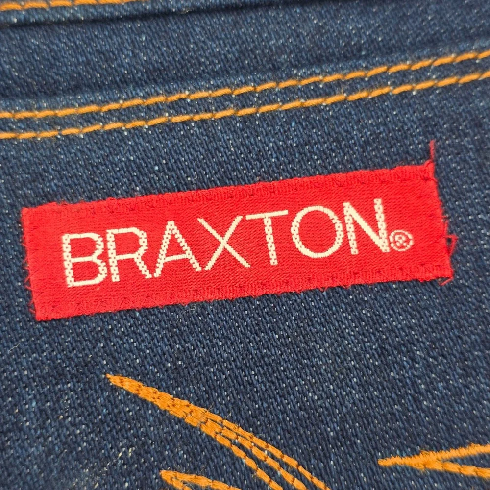 Vintage Braxton Stretch Designer Jeans Mens 32x31‎ Blue Straight Leg NWT 80s